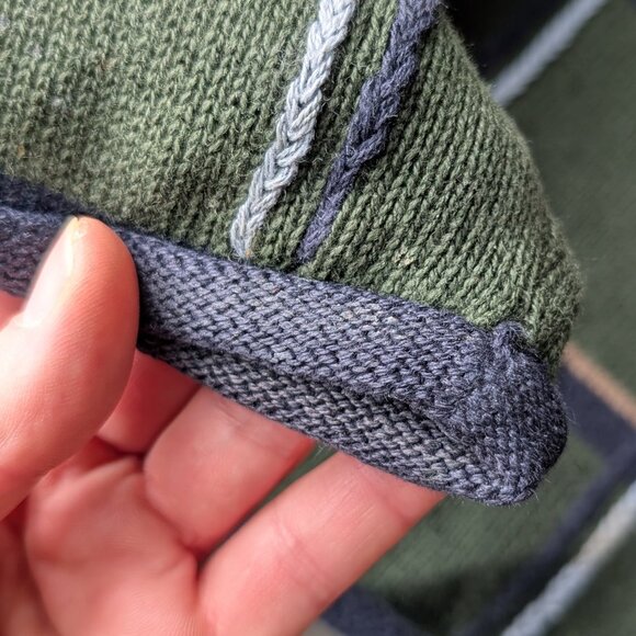 Vintage Christopher & Banks Knit Green Plaid Fall Sleeve Cardigan Sweater medium - Picture 6 of 7